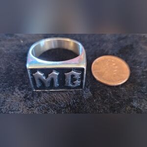 Silver and Black Men's Ring